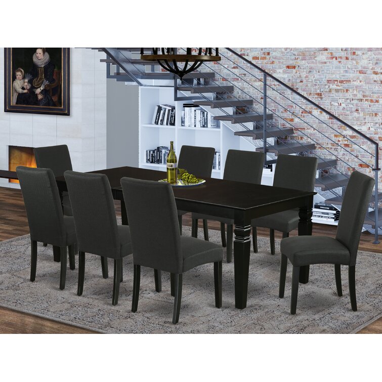 Winston Porter Friedler 9 Piece Extendable Solid Wood Dining Set